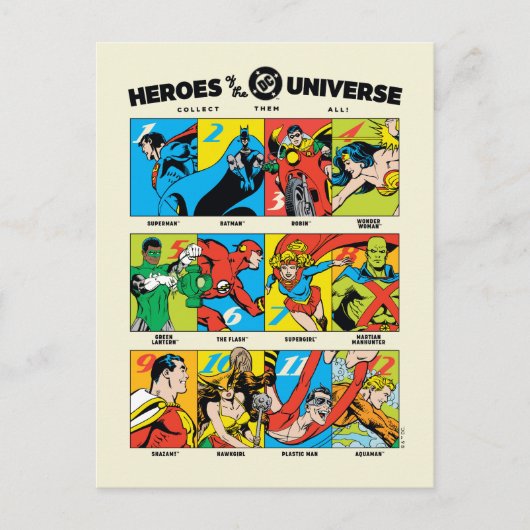 Helden van het DC™ Universum Briefkaart (Voorkant)