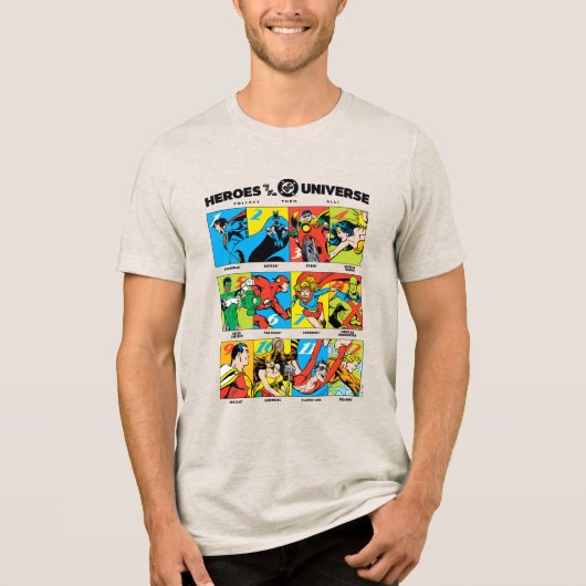 Helden van het DC™ Universum Tri-Blend Shirt (Voorkant)