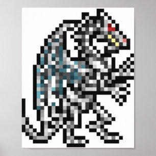 Helden van Might en Magic Dragon Retro Pixel DOS Poster