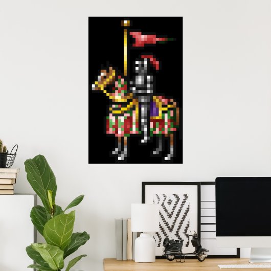 Helden van Might en Magic Knight Retro Pixel DOS Poster (Thuiskantoor)