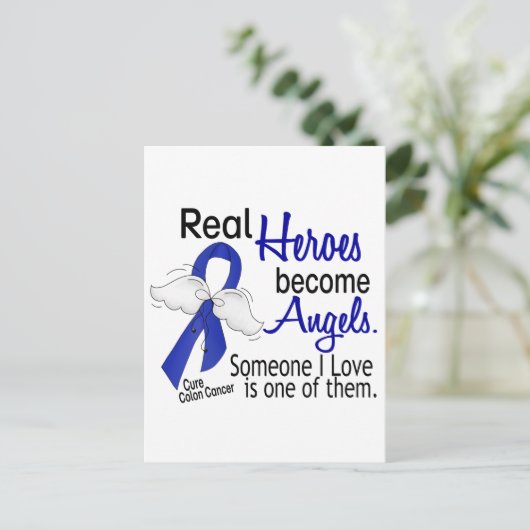 Helden worden engelen darmkanker briefkaart (Staand voorkant)