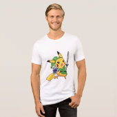 Heldenavontuur Pikachu (pokemon) Tri-Blend Shirt (Voorkant volledig)
