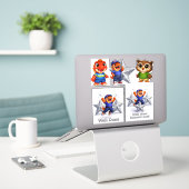Heldenprestatie die het onderwijs afsluit sticker (Laptop op bureau)