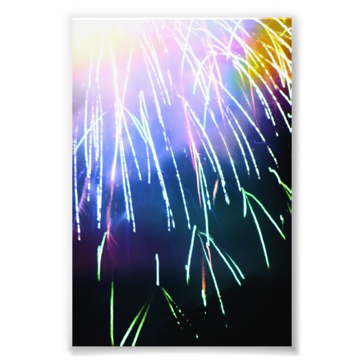 Helder 4 juli vuurwerk 4x6 foto afdruk (Voorkant)
