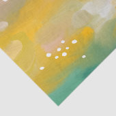 Helder abstract beschilderd. Geel roze penseelstre Tissuepapier (Detail)