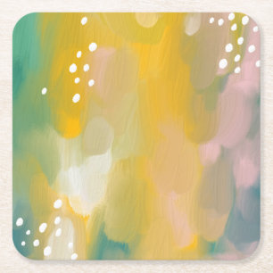 Helder abstract beschilderd. Penseelstreek modern Kartonnen Onderzetters