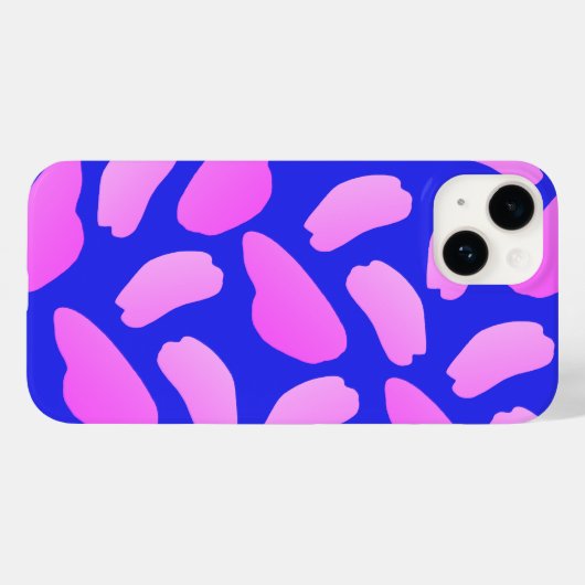 Helder Abstract blauw roze patroon Case-Mate iPhone Case (Achterkant (horizontaal))