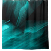 Helder Abstract Blauwgroen Douchegordijn (Voorkant)