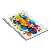 Helder abstract bloemcollage met gemengde techniek notitieboek (Rechterzijde)
