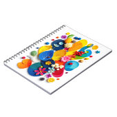 Helder abstract bloemcollage met gemengde techniek notitieboek (Linkerzijde)