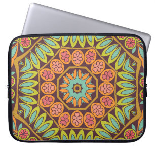 Helder abstract bloemenontwerp ornament. laptop sleeve