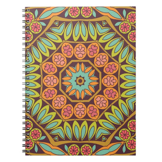 Helder abstract bloemenontwerp ornament. notitieboek (Voorkant)