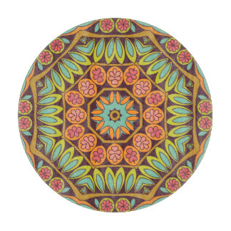 Helder abstract bloemenontwerp ornament. snijplank