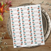 Helder Abstract donker, Blauwgroen, koper, bisque Etiket