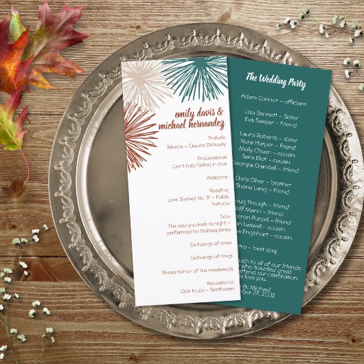 Helder Abstract donker Blauwgroen koper bisque Programmakaart