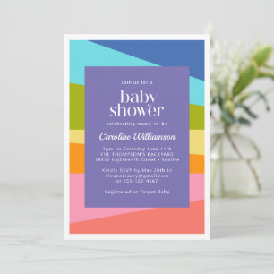 Helder Abstract geometrisch regenboogBaby shower Kaart