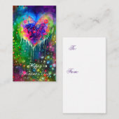 Helder abstract hart en luchtbelletjes kinder vale notitiekaartje (Voorkant / Achterkant)