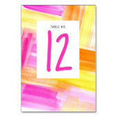 Helder abstract kunst roze geel foto bruiloft kaart (Voorkant)