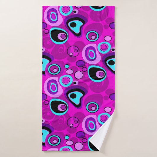 Helder, abstract, magenta badhanddoek (Badhanddoek)