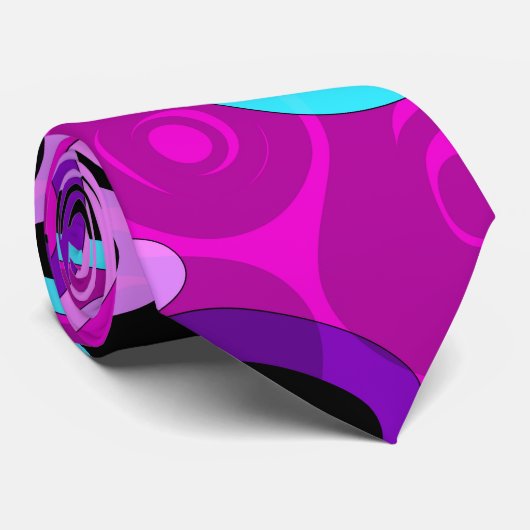 Helder, abstract, magenta stropdas (Opgerold)