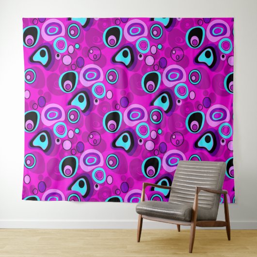 Helder, abstract, magenta wandkleed (In Situ (horizontaal))