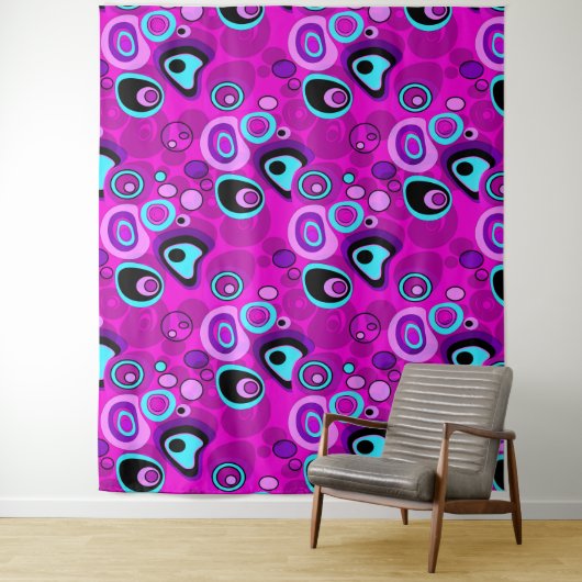 Helder, abstract, magenta wandkleed (In situ)