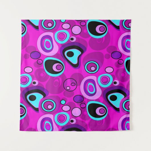 Helder, abstract, magenta wandkleed (Voorkant)