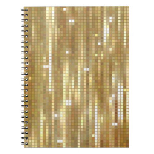 Helder abstract mozaïek gouden achtergrond met gla notitieboek