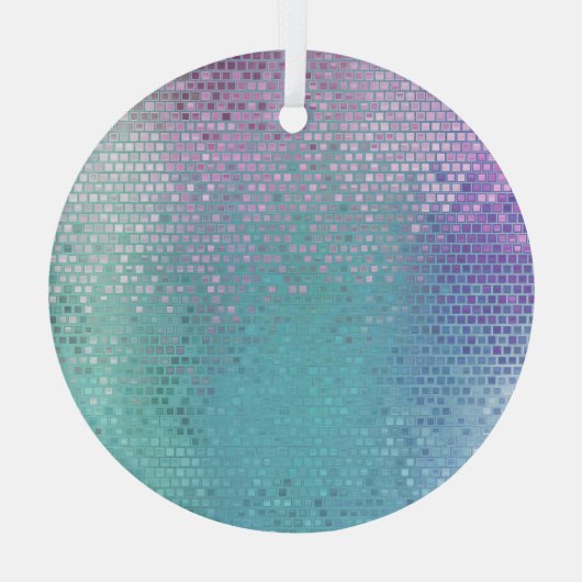 Helder Abstract Mozaïek Veelkleurige Glans Glas Ornament (Achterkant)