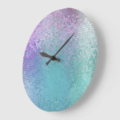 Helder Abstract Mozaïek Veelkleurige Glans Grote Klok (Hoek)