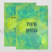 Helder abstract ontwerp in groene en gele partij kaart (Voorkant / Achterkant)