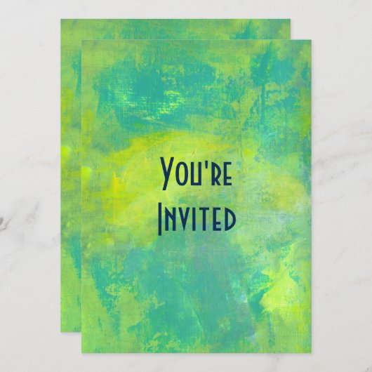 Helder abstract ontwerp in groene en gele partij kaart (Voorkant / Achterkant)