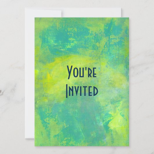 Helder abstract ontwerp in groene en gele partij kaart (Voorkant)