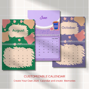 Helder Abstract Pastel Bloemen Kalender