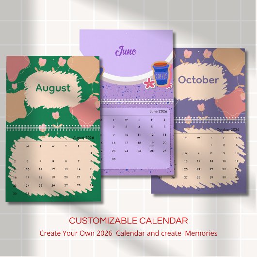 Helder Abstract Pastel Bloemen Kalender