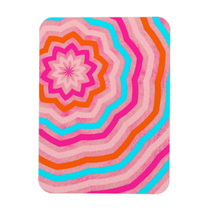 Helder Abstract Plezierige Bloem in Oranje Roze Te Magneet