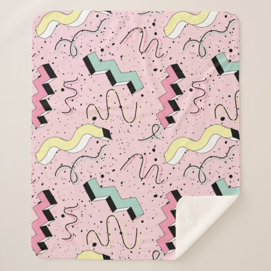 Helder abstract retro, naadloos patroon. sherpa deken (Voorkant)