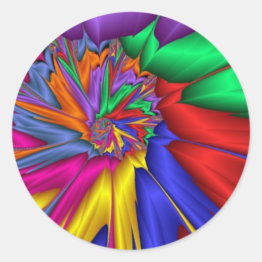 Helder abstract ronde sticker (Voorkant)