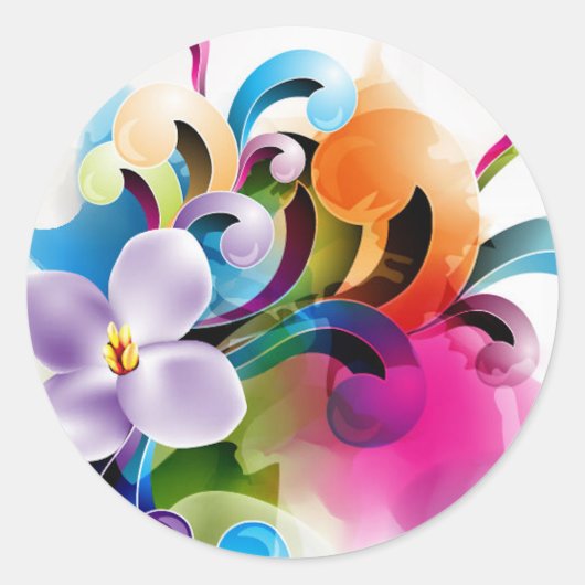 Helder Abstract Ronde Sticker (Voorkant)