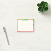 Helder abstract verf rand gepersonaliseerde naam post-it® notes (Kantoor)