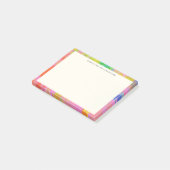 Helder abstract verf rand gepersonaliseerde naam post-it® notes (Schuin)