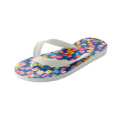 Helder Abstract vierkant patroon Kinder Teenslippers (Schuin)