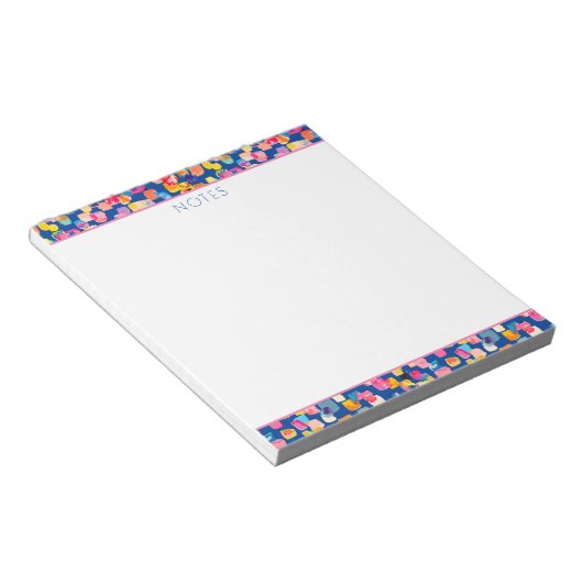 Helder Abstract vierkant vierkant patroon Notitieblok (Schuin)