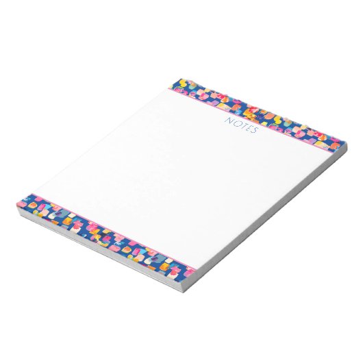 Helder Abstract vierkant vierkant patroon Notitieblok (Linkerzijde)