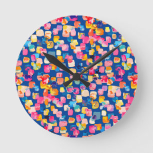Helder Abstract vierkant vierkant patroon Ronde Klok