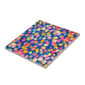 Helder Abstract vierkant vierkant patroon Tegeltje (Zijkant)