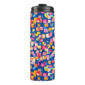 Helder Abstract vierkant vierkant patroon Thermosbeker (Voorkant)