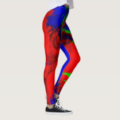 Helder Abstracte waterkleurige rode blauwe tinten Leggings (Rechts)
