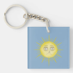 Helder Abstracte Zon Kunst Sleutelhanger