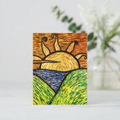 Helder Abstracte zonsondergang Briefkaart (Staand voorkant)